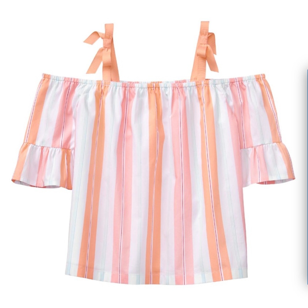 Janie and Jack Striped Off The Shoulder Top, Size 4